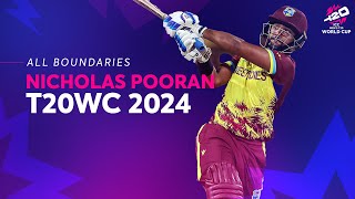 Every Nicholas Pooran boundary at T20 World Cup 2024 [upl. by Crary890]