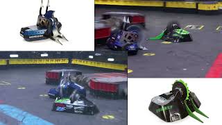 BattleBots Monsoon v BattleBots Cobalt Side By Side  Media from Whyachi Live Stream [upl. by Biggs]