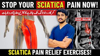 Sciatica Pain Relief Exercises  L4L5 Disc Bulge  Causes of Sciatica  Urdu Hindi [upl. by Ennazzus427]