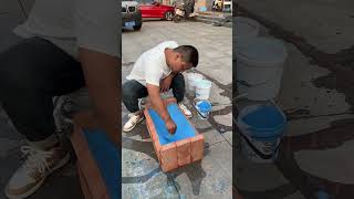 P944🛑New material for roof repair red bricks simulate roof leaks Just roll and brush No worries [upl. by Deanne]