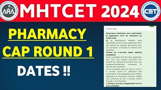 ✅ B PHARMACY ADMISSION PROCESS 2024 🔥 mhcetcaproundcapround1pharmacy [upl. by Etan]