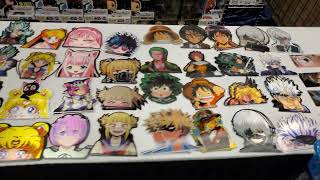 3D ANIME STICKER CAR DECALS AT SOUTH TEXAS COMIC CON 2022 MCALLEN TX [upl. by Sabah]