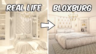 RECREATING A MODERN LUXURY BEDROOM IN BLOXBURG  roblox [upl. by Akeret807]