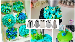 How to USE 6 Different Cake Nozzles ideas  Flower Cake Decorating Tips and Tricks 🍰 [upl. by Enavi970]