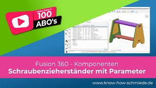 Schraubenzieher  Ständer in Fusion 360 mit Parameter konfigurieren [upl. by Kcinnay918]