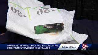 Man burned by exploding vape pen batteries [upl. by Odelinda391]