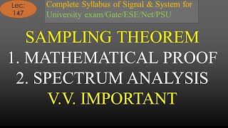 Mathematical Proof of Sampling Theorem with Spectrum Analysis  S amp S  R K Classes Hindi Lec147 [upl. by Aicilra293]