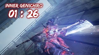 Sekiro  Inner Genichiro in 126  No Hit Speedrun [upl. by Ajaj]