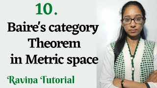 10 Baires Category Theorem in Metric Space  Completeness  in Hindi  Ravina Tutorial [upl. by Eeniffar]