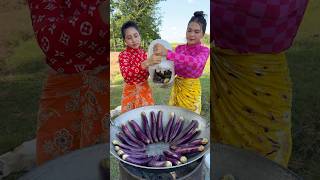 How to cook fish crispy with eggplant recipe shortvideo shorts cooking recipe [upl. by Relyhcs]