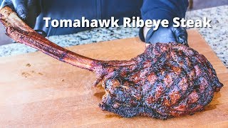 Tomahawk Ribeye Steak  Grilled Tomahawk Ribeye on Charcoal Grill [upl. by Nisotawulo]