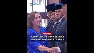 GAGAH MAYOR TEDDY Berdiri Sejajar Jenderal Bintang 4 Saat Dikenalkan Prabowo ke Presiden Peru [upl. by Madoc]