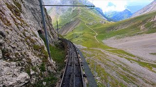 Pilatus Bahn Summit to Alpnachstad – Driver’s Eye View of the Worlds Steepest Cog Railway [upl. by Bonni]