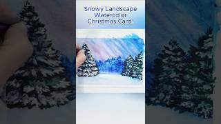 Winter Landscape Watercolor Christmas Card [upl. by Kaitlyn]