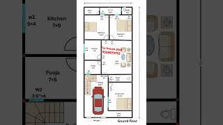 24×55 house plan3bhk with parking vastu housedesignwithvastu houseplans astrology [upl. by Eitsud]