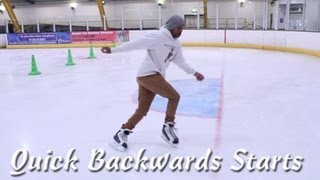 How To Learn Quick Backwards Skating Starts In Hockey  Improve backward skating acceleration [upl. by Gauldin]