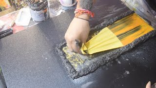 How to make abstract painting using plaster of Paris POP video demo [upl. by Tabina693]