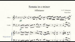 Telemann  Sonata for Oboe amp B C in C minor TWV 41c6 [upl. by Ydeh]