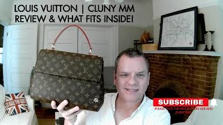 LOUIS VUITTON  CLUNY MM  REVIEW amp WHAT FITS INSIDE [upl. by Notyrb]