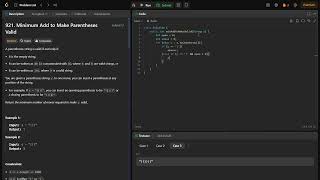 921 Minimum Add to Make Parentheses Valid [upl. by Aisetra901]