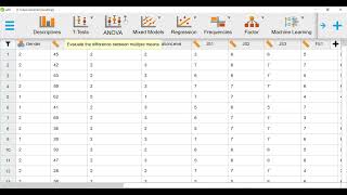 One way ANOVA using JASP [upl. by Sherline]