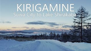 4K Kirigamine Snow Drive at dawn  Suwa City to Lake Shirakaba Japan [upl. by Revlis]