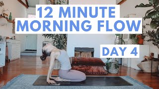 Morning Yoga Flow 12 minute Chest Opening Yoga Sequence  Yoga Challenge DAY 4 [upl. by Enirak]