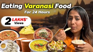 Banaras Food Vlog for 24 Hours  Best Food Challenge 🙈 [upl. by Pitzer]