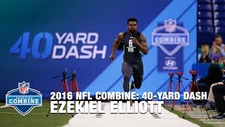 Ezekiel Elliott Ohio State RB 40Yard Dash  2016 NFL Combine [upl. by Helyn]