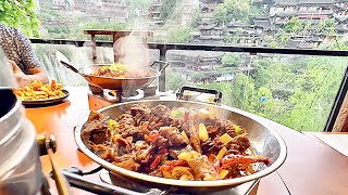 DINNER AT Furong 芙蓉 Ancient Town 在水一方參厅 Hunan Restaurant Review  Zhangjiajie Hunan China 🇨🇳 [upl. by Paynter]