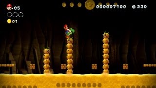 New Super Mario Bros U  Third Star Coin in Perilous Pokey Cave [upl. by Seumas]