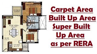 Carpet areaBuilt Up AreaSuper Built Up Area as per RERA [upl. by Vories]