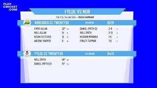 Fylde CC Twenty20 v Norcross CC Twenty20 [upl. by Nguyen]