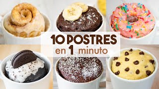 10 POSTRES en TAZA en MICROONDAS 🍩❤️  ¡en 1 minuto [upl. by Schaeffer]