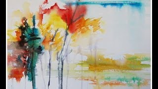 Paint an Abstract Landscape in Watercolor [upl. by Ikcaj]