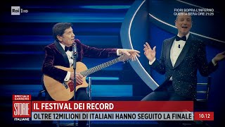 Record di ascolti  Festival di Sanremo  Storie Italiane  13022023 [upl. by Bergmann737]