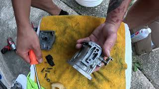 2005 mercury 50hp 2 stroke outboard carburetor rebuilt [upl. by Aneekal113]