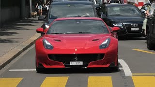 Supercars in Zürich 2023 Part 3 F12 TDF 765LT 812 430 Scud [upl. by Ttiwed]