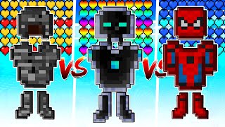 DESAFIO ARMADURA DO AVARITIA VS ARMADURA DO HOMEM ARANHA VS ARMADURA BEDROCK NO MINECRAFT [upl. by Goldwin844]