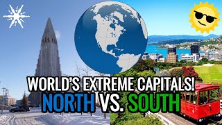 World’s Extreme Capital Cities world iceland reykjavik newzealand geography north south [upl. by Eyssej]