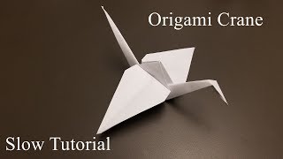 Origami Crane  How to Make the origami Crane  Slow Tutorial [upl. by Rise]