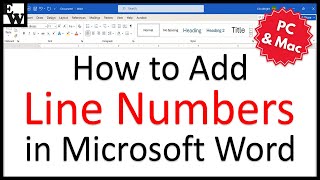 How to Add Line Numbers in Microsoft Word PC amp Mac [upl. by Macdougall]