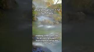 2 Corinthians 11712 Summary christianshorts dailydevotion scripturesummary 2corinthians [upl. by Elehcin]