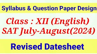 SAT EnglishSyllabusPatternDatesheet12thClass HBSE202425 [upl. by Auohp]