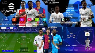 eFOOTBALL PES 2025 PPSSPP ANDROID UPDATE UCL NEW KITS 2425 SEASON amp NEW TRANSFERS BEST HD GRAPHICS [upl. by Nnagem]