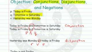 Conjunctions Disjunctions Negations [upl. by Airyk]