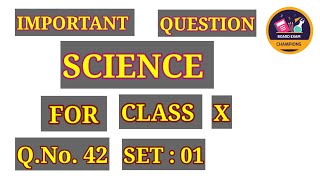 SET  01  Q42  SCIENCE  CLASS X ENGLISHHINDIURDUMEDIUM IMPORTANT FOR BOARD EXAM [upl. by Dlonyer910]