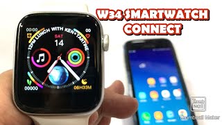 HOW TO CONNECT W34 SMARTWATCH TO YOUR SMARTPHONE  ENGLISH [upl. by Kessel]