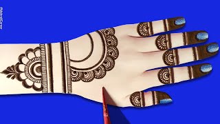 Easy Beautiful Mehndi design for Backhand  Stylish Mehndi design Simple Mehndi Mehandi ka design [upl. by Elman]