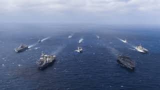 Carl Vinson and Abraham Lincoln Strike Groups Join JMSDF in Philippine Sea [upl. by Latt962]